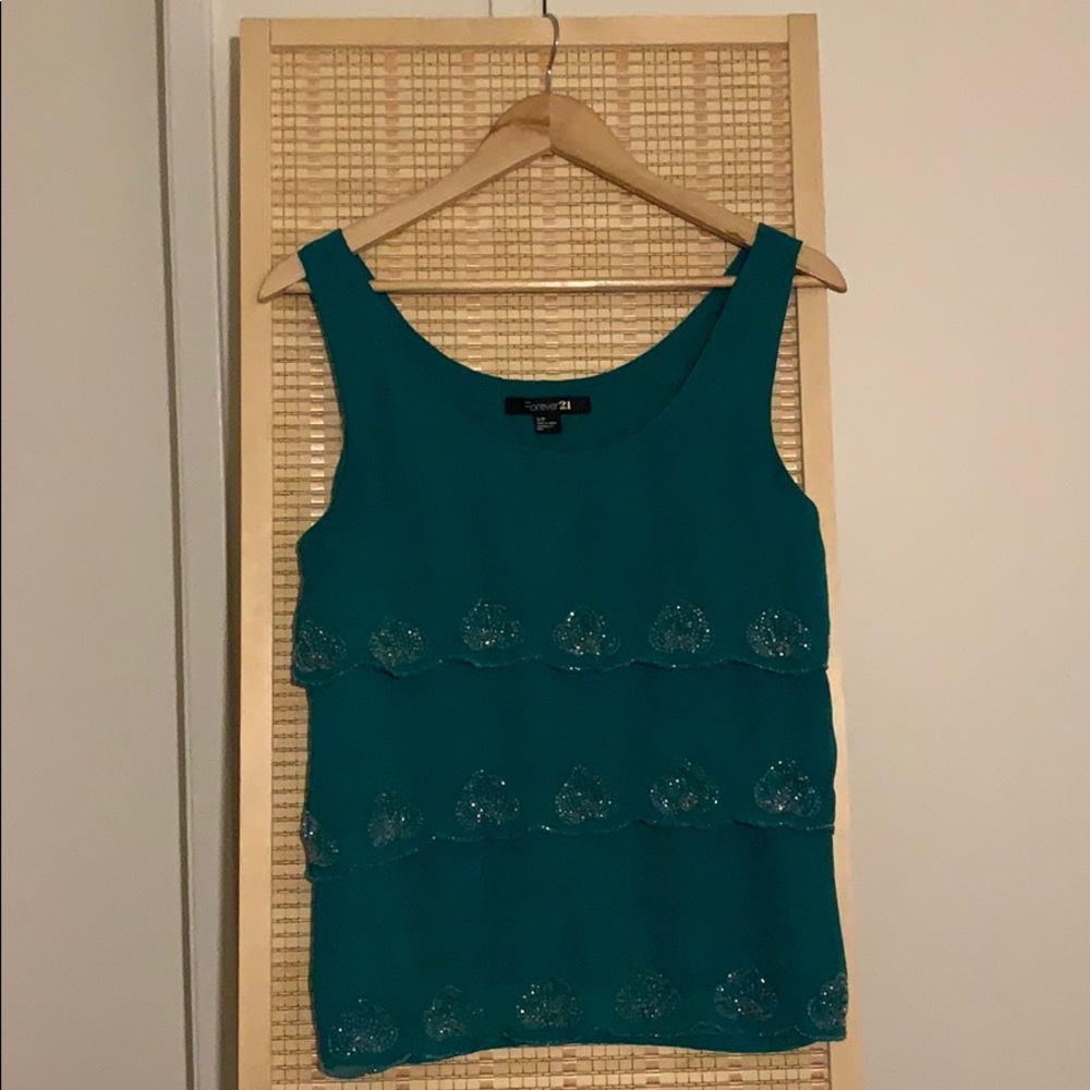 Sleeveless beaded tank